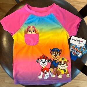Paw Patrol 2T swim rash guard shirt NWT